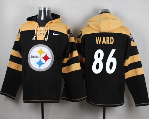 Nike Steelers 86 Hines Ward Black Hooded Jersey