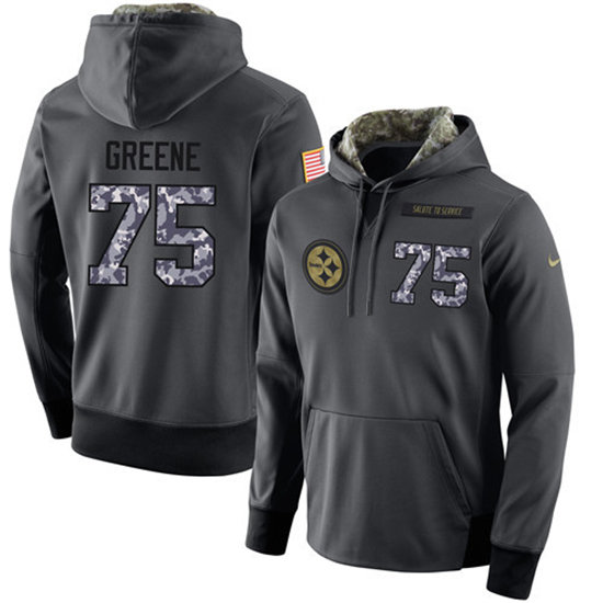 Nike Steelers 75 Joe Greene Anthracite Salute to Service Pullover Hoodie