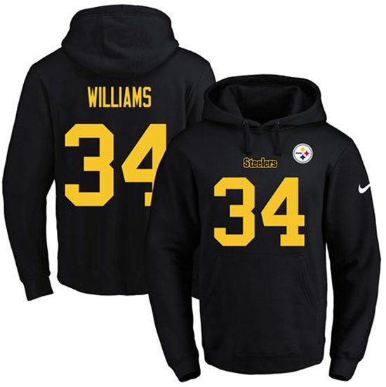 Nike Steelers 34 DeAngelo Williams Pro Line Black Men's Pullover Hoodie