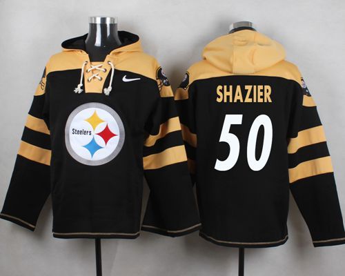 Nike Steelers 50 Ryan Shazier Black Hooded Jersey