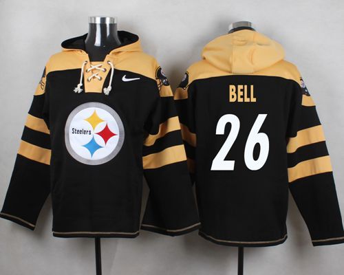 Nike Steelers 26 Le'Veon Bell Black Hooded Jersey