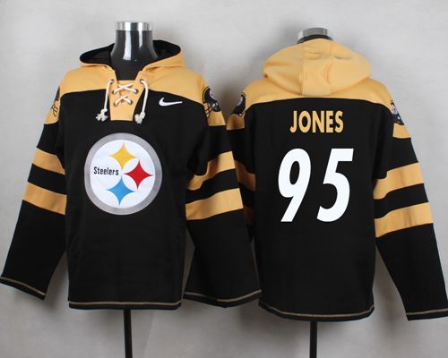 Nike Steelers 95 Jarvis Jones Black Hooded Jersey