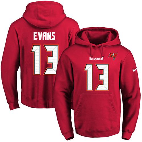 Nike Buccaneers 13 Mike Evans Red Men's Pullover Hoodie