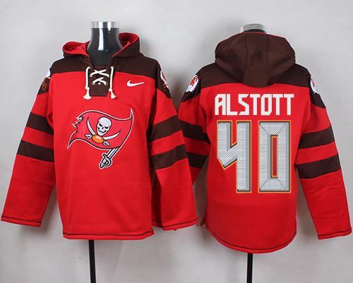 Nike Buccaneers 40 Mike Alstott Red Hooded Jersey