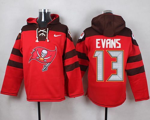 Nike Buccaneers 13 Mike Evans Red Hooded Jersey