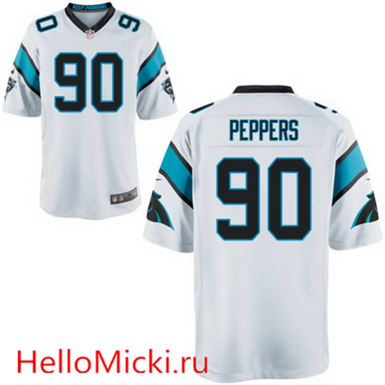 Men's Carolina Panthers #90 Julius Peppers White Road Nike Elite Jersey