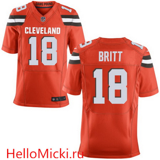 Men's Cleveland Browns #18 Kenny Britt Nike Orange Elite Jersey