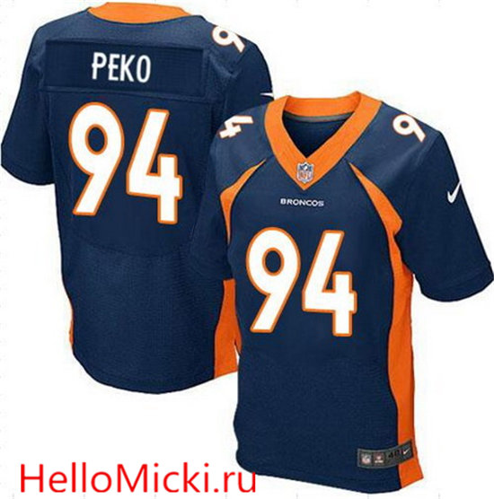 Men's Denver Broncos #94 Domata Peko Nike Navy Blue Elite Jersey