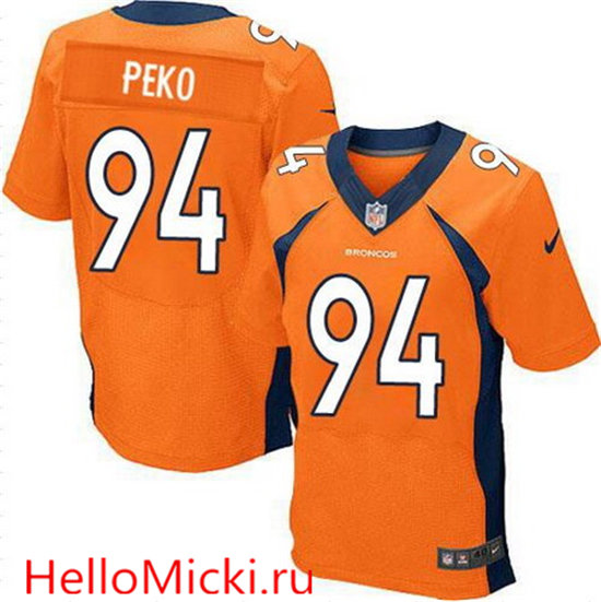 Men's Denver Broncos #94 Domata Peko Nike Orange Elite Jersey