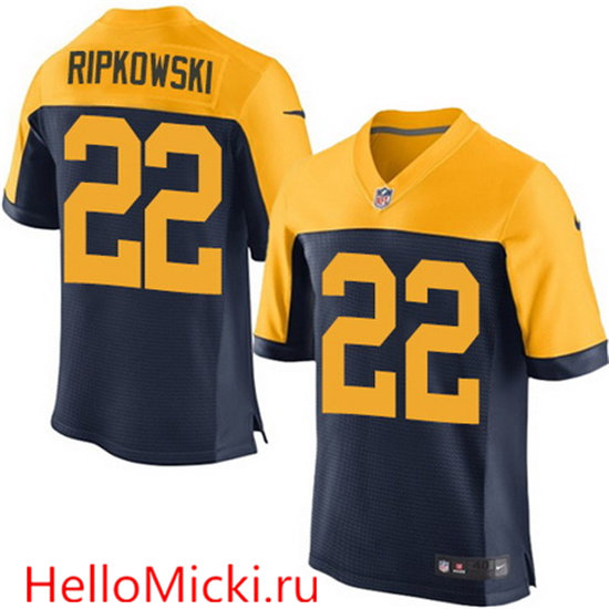 Men's Green Bay Packers #22 Aaron Ripkowski Nike Elite Navy/Gold Alternate NFL Jersey