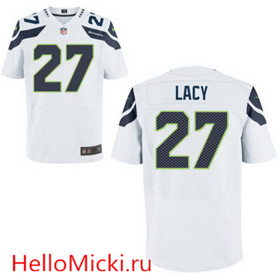 Men's Seattle Seahawks #27 Eddie Lacy White Road Stitched NFL Nike Elite Jersey