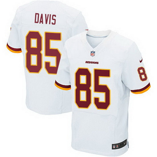 Men's Washington Redskins #85 Vernon Davis Nike Elite White NFL Jersey