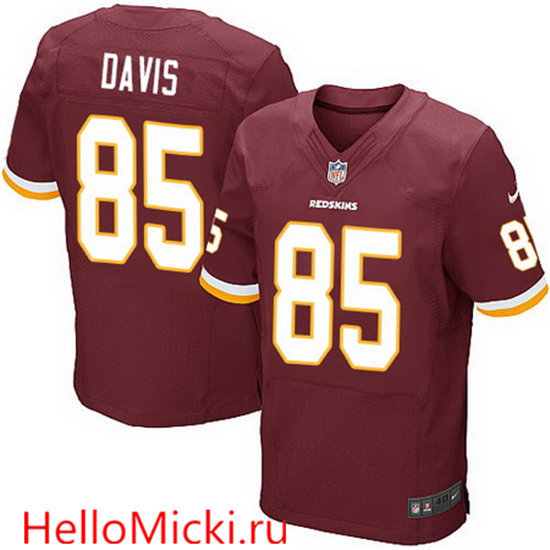 Men's Washington Redskins #85 Vernon Davis Nike Elite Burgundy Red Team Color NFL Jersey