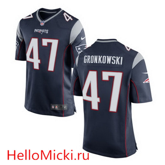 Men's New England Patriots #47 Glenn Gronkowski Navy Blue Team Color Nike Elite Jersey