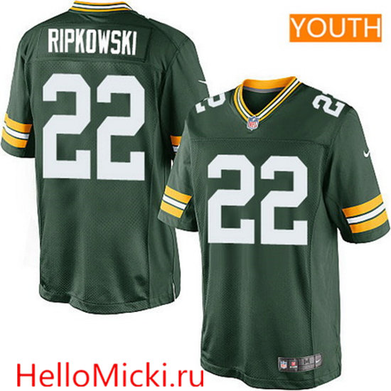 Youth Green Bay Packers #22 Aaron Ripkowski Nike Elite Green Team Color NFL Jersey