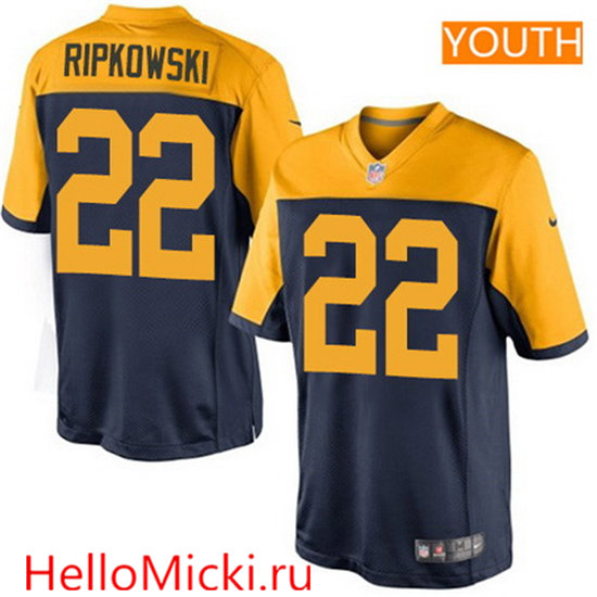 Youth Green Bay Packers #22 Aaron Ripkowski Nike Elite Navy Blue Alternate NFL Jersey