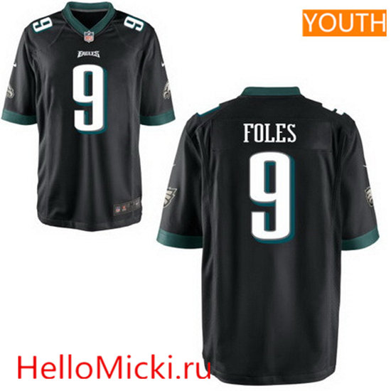 Youth Philadelphia Eagles #9 Nick Foles Nike Alternate Black Player Game Jersey