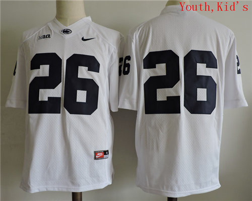 Youth Penn State Nittany Lions #26 Saquon Barkley Nike White Limited Kid's NCAA College Football Jersey -no name