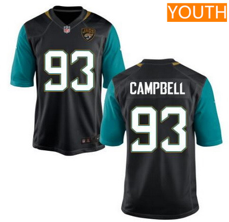 Youth Jacksonville Jaguars #93 Calais Campbell Black Alternate Stitched NFL Nike Game Jersey