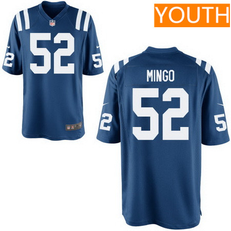 Youth Indianapolis Colts #52 Barkevious Mingo Royal Blue Team Color Nike Game Football Jersey