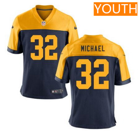 Youth Green Bay Packers #32 Christine Michael Nike Elite Navy Blue Alternate NFL Jersey