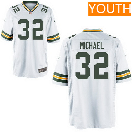 Youth Green Bay Packers #32 Christine Michael Nike Game Road White NFL Jersey