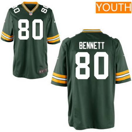 Youth Green Bay Packers #80 Martellus Bennett Nike Elite Green Team Color NFL Jersey