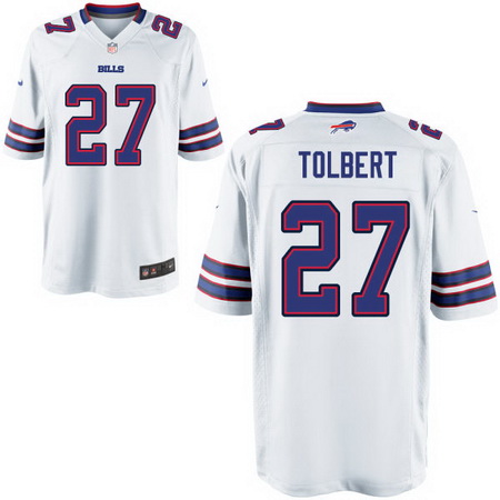Men's Buffalo Bills #27 Mike Tolbert Nike Elite White NFL Jersey