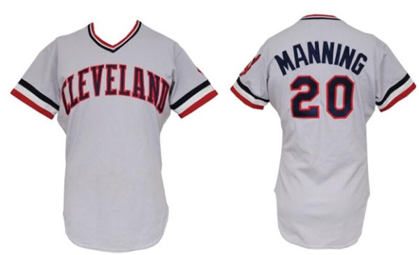 Men's Cleveland Indians #20 Rick Manning Gray Cooperstown Throwback Away Jersey 