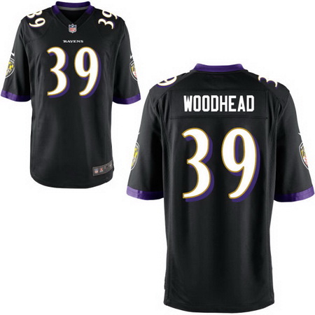 Men's Baltimore Ravens #39 Danny Woodhead Nike Black Elite Player Football Jersey