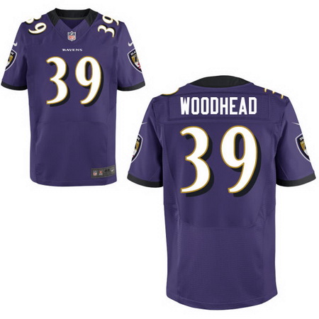 Men's Baltimore Ravens #39 Danny Woodhead Nike Elite Purple Team Color NFL Jersey