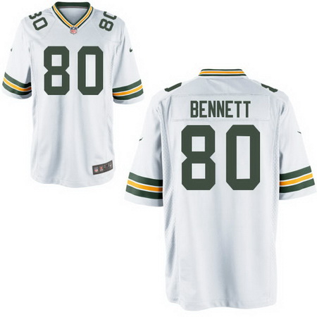Men's Green Bay Packers #80 Martellus Bennett Nike Elite White NFL Jersey