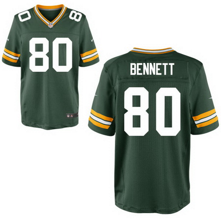 Men's Green Bay Packers #80 Martellus Bennett Green Team Color Nike Elite Jersey