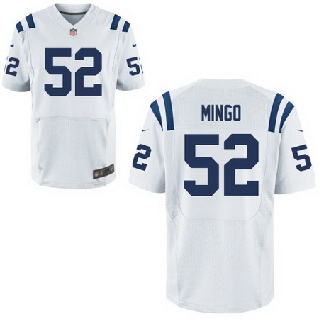 Men's Indianapolis Colts #52 Barkevious Mingo White Road Nike Elite Jersey