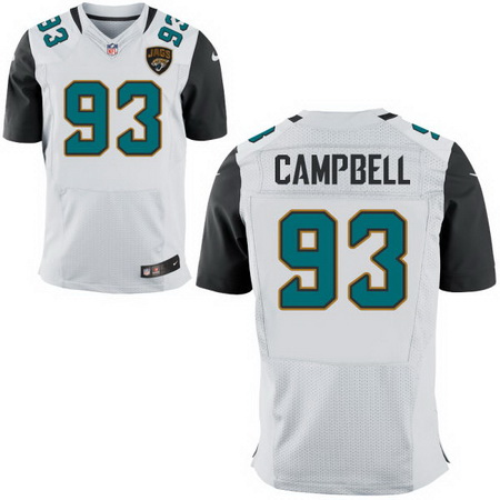 Men's Jacksonville Jaguars #93 Calais Campbell White Road Nike Elite Jersey