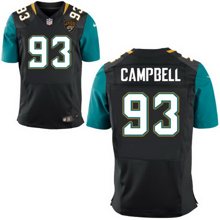 Men's Jacksonville Jaguars #93 Calais Campbell Black Alternate Nike Elite Jersey