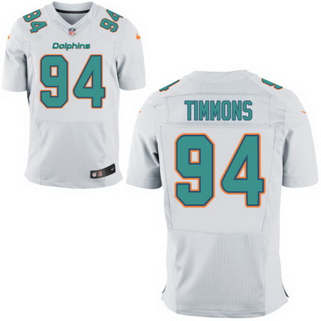 Men's Miami Dolphins #94 Lawrence Timmons White Nike Elite Football Jersey