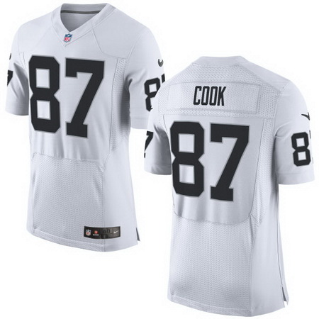 Men's Oakland Raiders #87 Jared Cook Nike Elite White Jersey