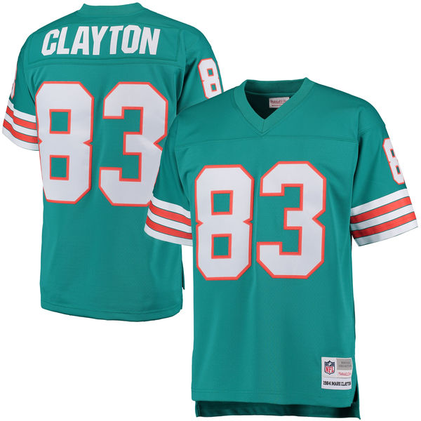 Men's Miami Dolphins Mark Clayton Mitchell & Ness Aqua Retired Player Replica Jersey