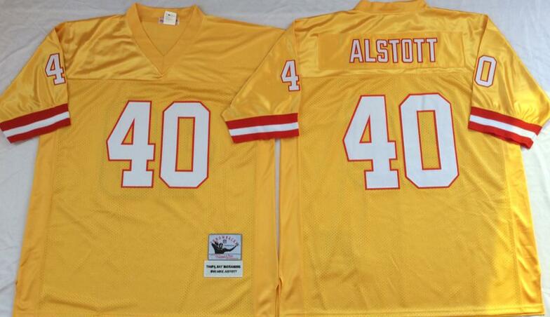 Men's Tampa Bay Buccaneers #40 Mike Alstott Gold Throwback Jersey By Mitchell & Ness