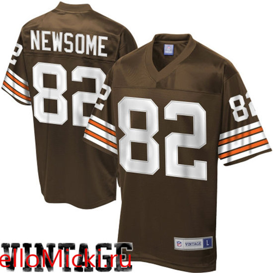 Mens Cleveland Browns #82 Ozzie Newsome Mitchell&Ness Brown Throwback Jersey