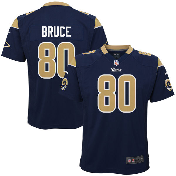 Youth St. Louis Rams Retired Player #80 Isaac Bruce Nike Navy Blue Game Jersey