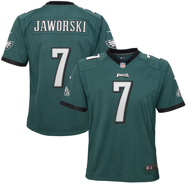 Youth Philadelphia Eagles Retired Player #7 Ron Jaworski Nike Midnight Green Game Jersey