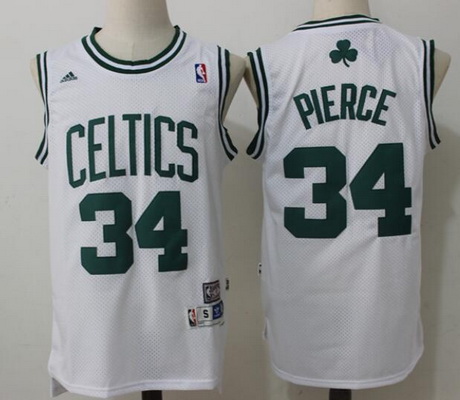 Men's Boston Celtics #34 Paul Pierce White Hardwood Classics Soul Swingman Stitched NBA Throwback Jersey