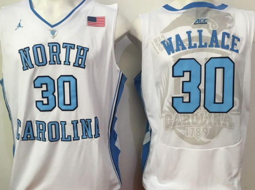 Men's North Carolina Tar Heels #30 Rasheed Wallace White College Basketball 2017 Brand Jordan Swingman Stitched NCAA Jersey