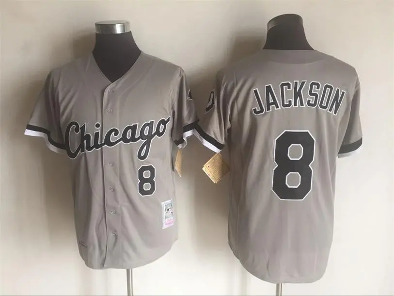 Men's Chicago White Sox #8 Bo Jackson Gray 1993 Throwback Jersey