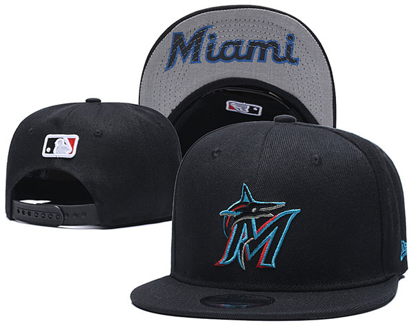 Miami Marlins Black embroidered Snapback Caps GS 10-29