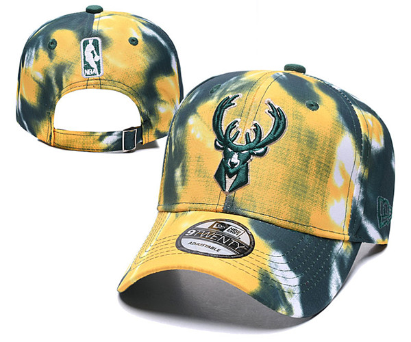 Milwaukee Bucks Yellow Green Adjustable Hat  YD 10-28 (2)
