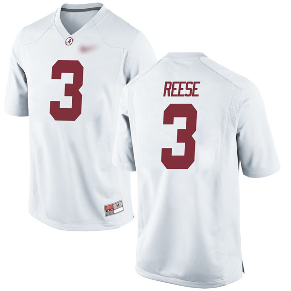 Alex Reese Alabama Crimson Tide Men's Jersey - #3 NCAA White Game