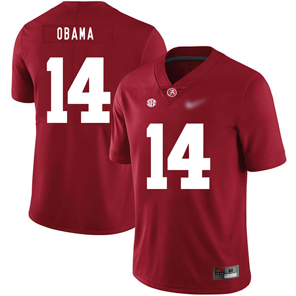 Barack Obama Alabama Crimson Tide Men's Jersey - #14 NCAA Red Game Authentic